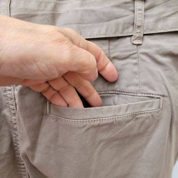 Sundry Relaxed Fit High Waisted Straight Leg Trousers Tan Orange Strip Size 31" - Picture 6 of 11